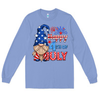 Colony Blue happy 4th of july gnome Long Sleeve Tee - HRA Design Shop