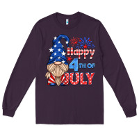 Plum happy 4th of july gnome Long Sleeve Tee - HRA Design Shop
