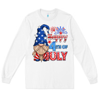 White happy 4th of july gnome Long Sleeve Tee - HRA Design Shop