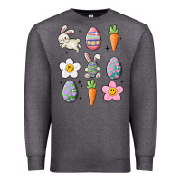 Charcoal Heather easter doodles Premium Sweatshirt - MaliasSmallBusiness