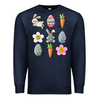 Navy easter doodles Premium Sweatshirt - MaliasSmallBusiness