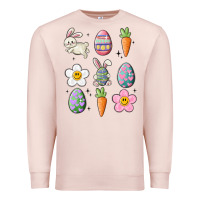 Pale Pink easter doodles Premium Sweatshirt - MaliasSmallBusiness
