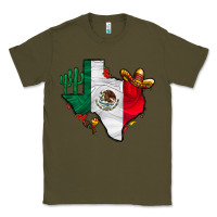 Army Green mexica texas Classic Tee - CowhideDigitalArt