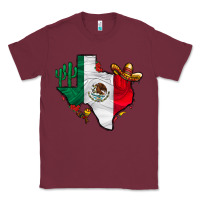 Burgundy mexica texas Classic Tee - CowhideDigitalArt