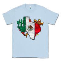Dusty Blue mexica texas Classic Tee - CowhideDigitalArt