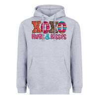 Heather Grey xoxo hugs and kisses Heavyweight Hoodie - Jasminsmagicworld