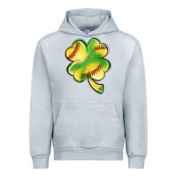 Heather Grey st. patrick's day clover softball Urban Hoodie - Artiststas