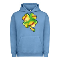 Pigment Pebble Blue st. patrick's day clover softball Urban Hoodie - Artiststas