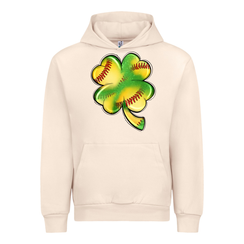 St. Patrick's Day Clover Softball Urban Hoodie by Artiststas | Teevron