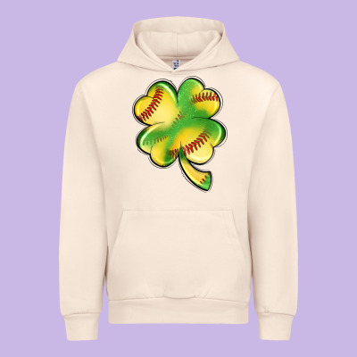 St. Patrick's Day Clover Softball Urban Hoodie Designed By Artiststas
