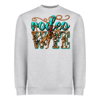 Heather Grey rodeo wife western Heavyweight Sweatshirt - texasbilliewilder