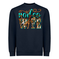 Navy rodeo wife western Heavyweight Sweatshirt - texasbilliewilder