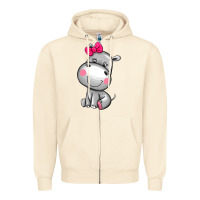 Sandshell cute hippopotamus Zipper Hoodie - AdoDesignShop