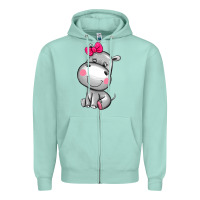 Seafoam cute hippopotamus Zipper Hoodie - AdoDesignShop