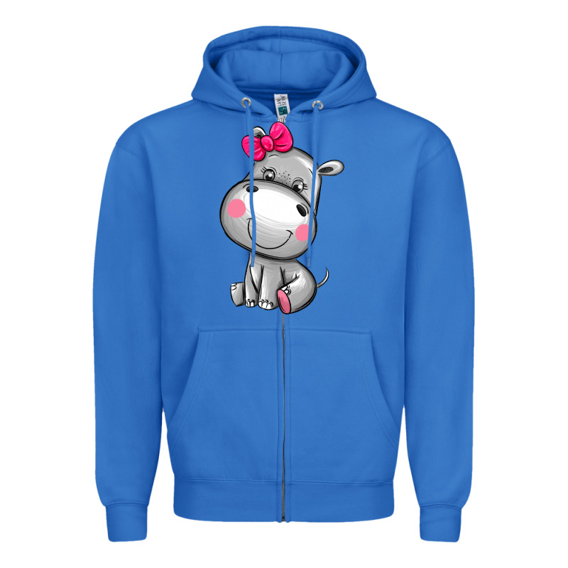 Cute Hippopotamus Zipper Hoodie by AdoDesignShop | Teevron