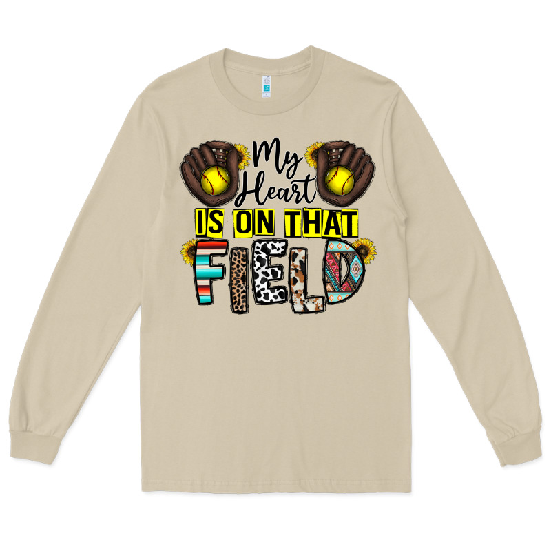 My Heart Is On That Field Long Sleeve Tee by CowhideDigitalArt | Teevron