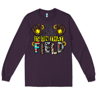 Plum my heart is on that field Long Sleeve Tee - CowhideDigitalArt