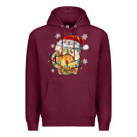 Burgundy christmas beer Premium Hoodie - MaliasSmallBusiness
