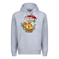 Heather Grey christmas beer Premium Hoodie - MaliasSmallBusiness