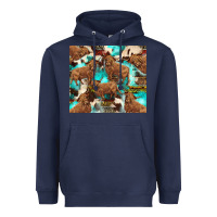 Navy astec cowhide highlands cow Heavyweight Hoodie - BarkalooDesign