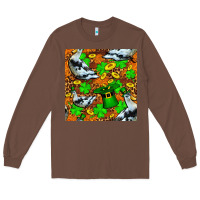 Chestnut St patricks  duck with leprechaun hat  seamless Long Sleeve Tee - FaDigitalArtStudio
