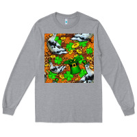 Heather Grey St patricks  duck with leprechaun hat  seamless Long Sleeve Tee - FaDigitalArtStudio