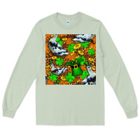 Matcha St patricks  duck with leprechaun hat  seamless Long Sleeve Tee - FaDigitalArtStudio