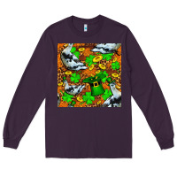 Plum St patricks  duck with leprechaun hat  seamless Long Sleeve Tee - FaDigitalArtStudio