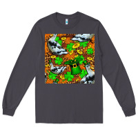 Smoke St patricks  duck with leprechaun hat  seamless Long Sleeve Tee - FaDigitalArtStudio