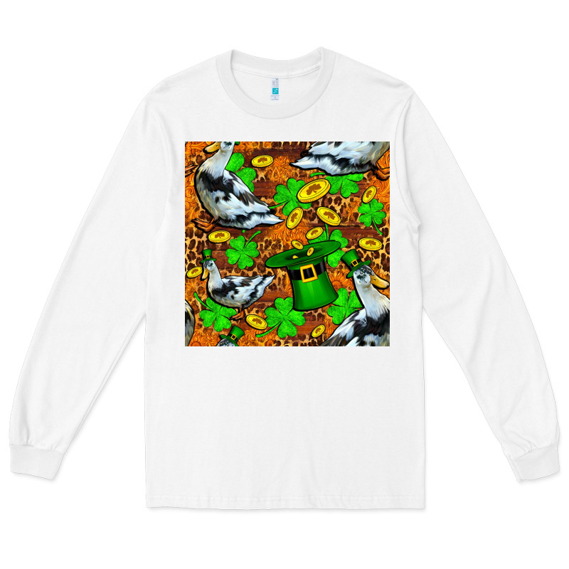 St Patricks  Duck With Leprechaun Hat  Seamless Long Sleeve Tee by FaDigitalArtStudio | Teevron