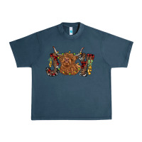 Midnight Navy joy highland cow Urban Heavy Tee - RanaPortraitStore