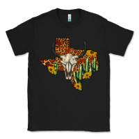Black bull skull texas map western Classic Tee - BarkalooDesign