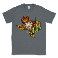 Charcoal Heather bull skull texas map western Classic Tee - BarkalooDesign