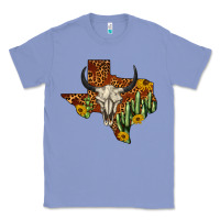 Colony Blue bull skull texas map western Classic Tee - BarkalooDesign