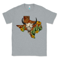 Heather Grey bull skull texas map western Classic Tee - BarkalooDesign