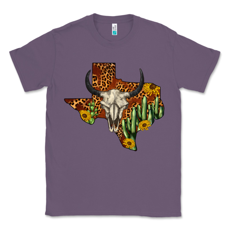 Bull Skull Texas Map Western Classic Tee by BarkalooDesign | Teevron