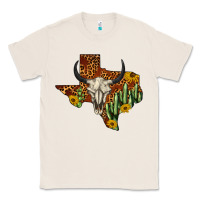 Natural bull skull texas map western Classic Tee - BarkalooDesign