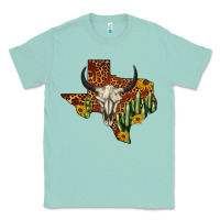 Seafoam bull skull texas map western Classic Tee - BarkalooDesign