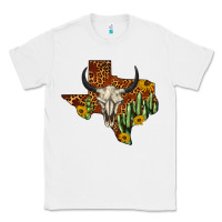 White bull skull texas map western Classic Tee - BarkalooDesign