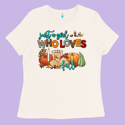 Just A Girl Who Loves Fall Ladies Tee Designed By Adodesignshop