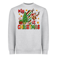 Heather Grey my first christmas Heavyweight Sweatshirt - Zillion Design Studio