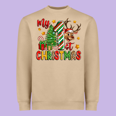 My First Christmas Heavyweight Sweatshirt Designed By Zillion Design Studio