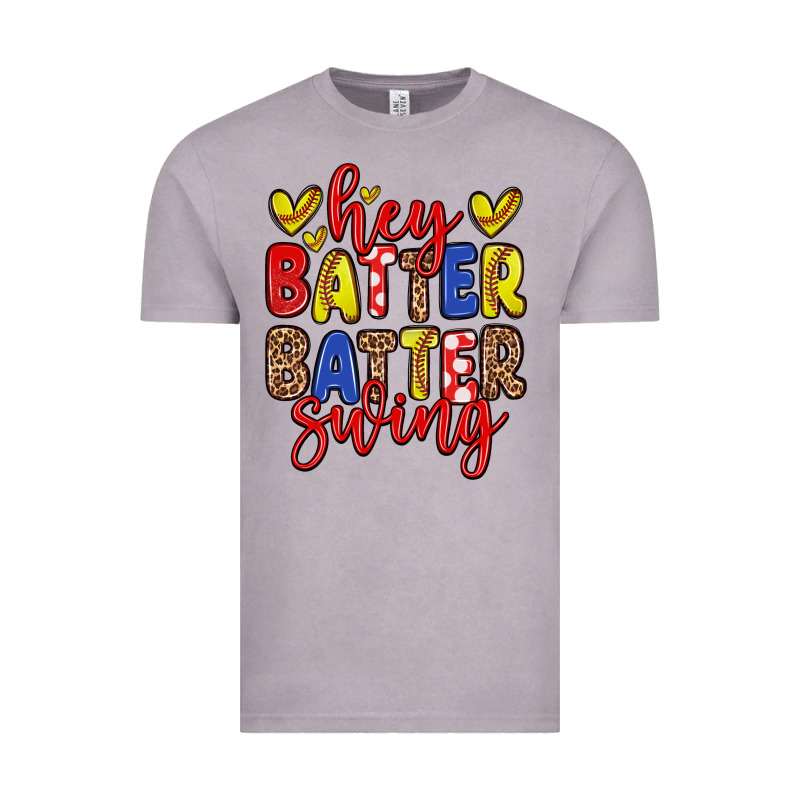 Hey Batter Batter Swing Softball Vintage Tee by Zillion Design Studio | Teevron