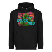Black stuck on you heart cactus serape leopard background Heavyweight Hoodie - Jasminsmagicworld