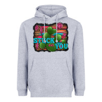 Heather Grey stuck on you heart cactus serape leopard background Heavyweight Hoodie - Jasminsmagicworld