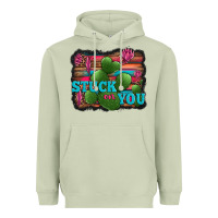 Matcha stuck on you heart cactus serape leopard background Heavyweight Hoodie - Jasminsmagicworld