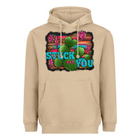 Mushroom stuck on you heart cactus serape leopard background Heavyweight Hoodie - Jasminsmagicworld