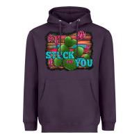 Plum stuck on you heart cactus serape leopard background Heavyweight Hoodie - Jasminsmagicworld