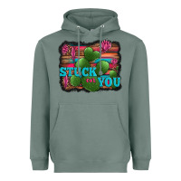 Sage stuck on you heart cactus serape leopard background Heavyweight Hoodie - Jasminsmagicworld