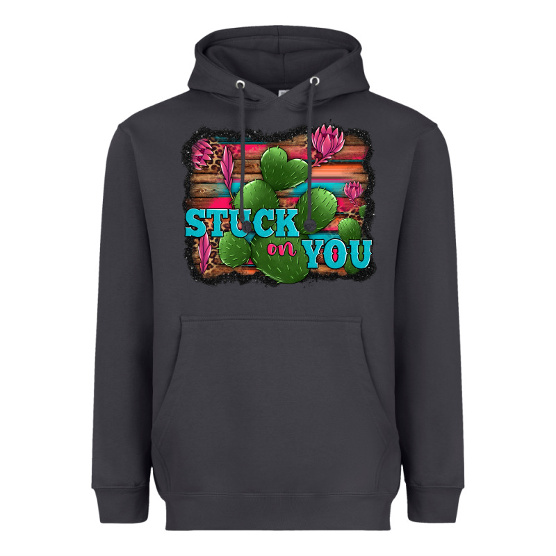 Stuck On You Heart Cactus Serape Leopard Background Heavyweight Hoodie by Jasminsmagicworld | Teevron